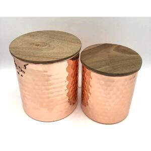 News Uncommon James Hammered Copper Canister Jars